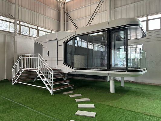 Muralha de aço estilo moderno Luxo Space Capsule Hotel Casa espacial comercial com parede de alumínio personalizado