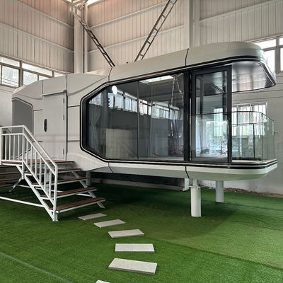 Modular Luxury Prefab Steel Smart Space Capsule Home 30-40 Anos Vida útil Decoração de interiores personalizada para hotel ao ar livre
