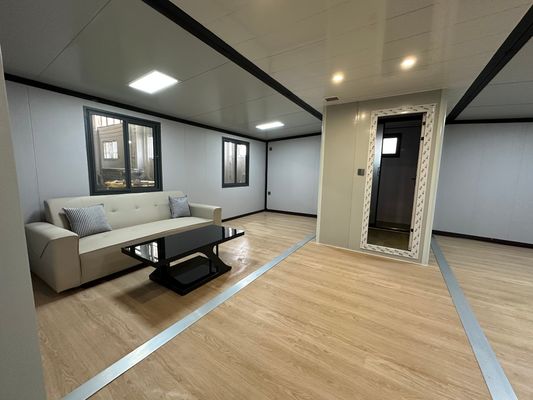 Casa 40ft Moderna Customizada Galvanizado Estrutura de Aço Container expansível Casa com Janela de Alumínio e Painel Sandwich