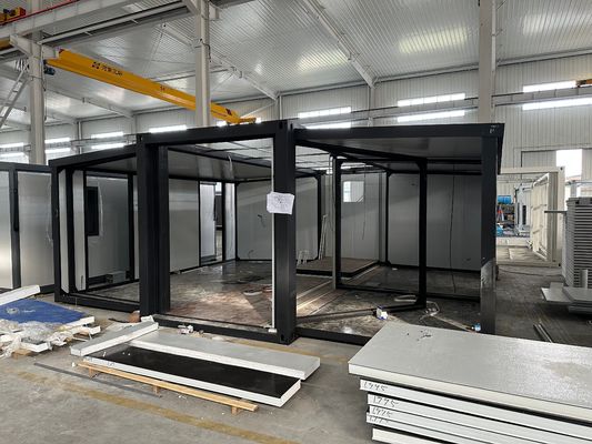 Casa de contêineres portátil de estrutura de aço para estilo de design contemporâneo pronta para se mover em 20ft 30ft 40ft