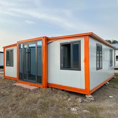 Casa móvel de 40 pés com estrutura de aço Sala de estar Vila de luxo Casa de contêiner de aço e bom isolamento térmico