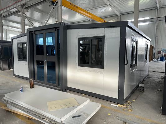 20ft 40ft pré-fabricado de aço quadro painel de sanduíche modular dobrável casa de contêineres expansível para 1-3 dormitórios personalização