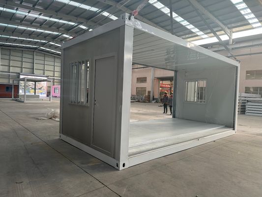 40ft 20ft Painel de sanduíche de escritório pré-fabricado dobrável casa móvel dormitório acampamento contêiner dobrável na janela de alumínio durável