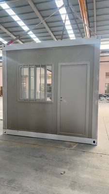 Casa de contêiner dobrável de 20 pés de aço com painel de sanduíche de lã de rocha portátil e opcional