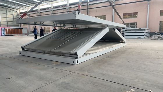 Casa de contêiner dobrável de 20 pés de aço com painel de sanduíche de lã de rocha portátil e opcional