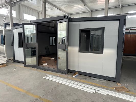 Janela de alumínio e customizável 1-3 dormitórios estrutura de aço pré-fabricada casa de contêineres expansível para uma vida confortável