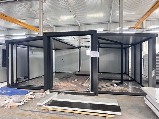 Modernas pequenas casas de contêineres pré-fabricadas expansíveis casa dobrável 20ft 40ft cor personalizada