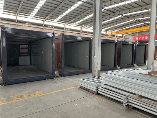 Multifunção Profissional 40 Ft Casa Prefabricada Container dobrável Casa Painel Sandwich Design estilo contemporâneo