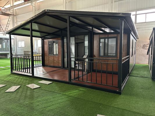 Casa de contêiner expansível com banheiro e cozinha luxuosa 20ft 40ft fácil de instalar Edifício modular pré-fabricado à prova de vento