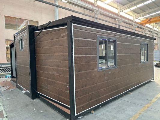Casa de estar de contêiner moderno expansível Casa pré-fabricada à prova d'água 40ft ou tamanho personalizado 2 quartos Um banheiro