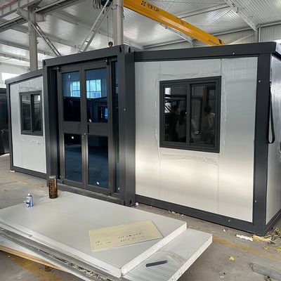 Casa de contêiner móvel de 20 pés com painel de parede e quartos à prova de fogo e à prova de água