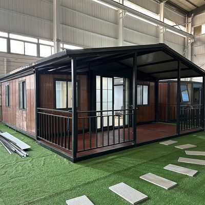 Flexível montar luxo portátil resistente ao fogo resistente à água painel de parede exterior casa móvel casa de contêineres expansível casa para villa
