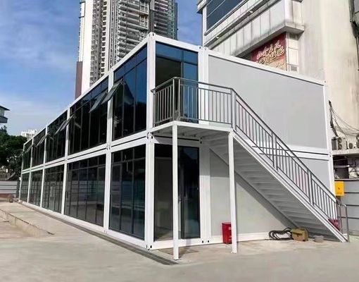 Instalação Rápida Estrutura de Aço Galvanizado Prefabricado Auto-Assentar Casa de Luxo Villa para Dois Pacotes de Container
