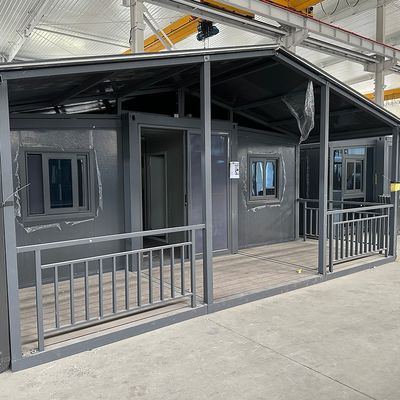 Casas pré-fabricadas com estrutura de aço espessa 40 Ft 20 Ft Espaço portátil Casa expansível com multifunção