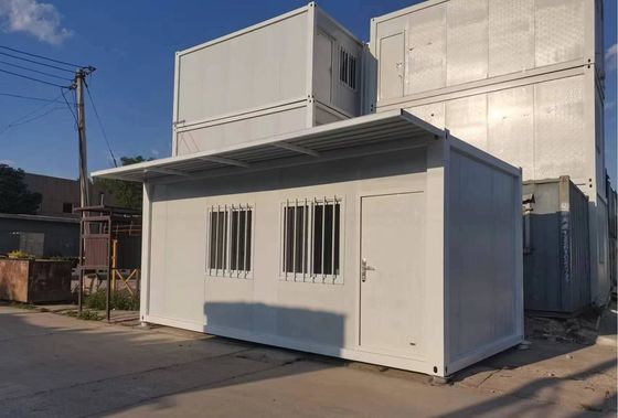 Casa de contêineres de transporte modificada de design quadrado para escritório Impermeável Incendio Prefabricado Casas de estrutura de aço