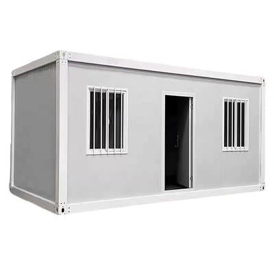 Casa de contêineres desmontável com móveis painel de sanduíche Porta de segurança de estrutura de aço