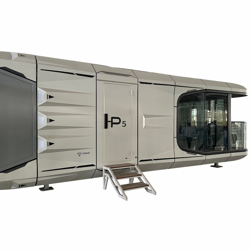 Casa verde de luxo ao ar livre Casa cápsula espacial pré-fabricada com estrutura de aço galvanizado
