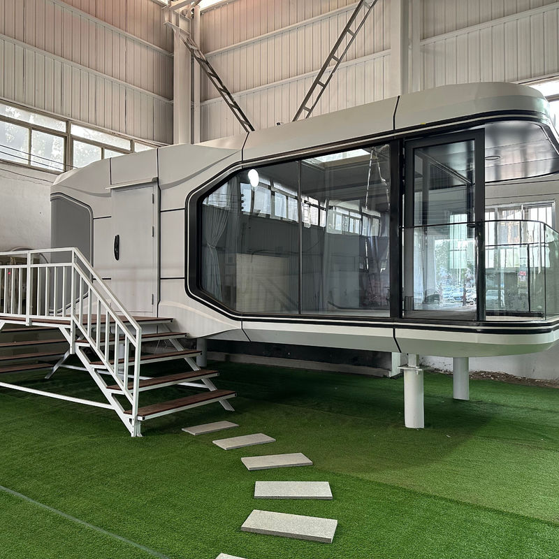 Casas Verdes Estilo de design moderno na cápsula de espaço de vidro mais popular para fácil instalação Prefabricado totalmente mobiliado