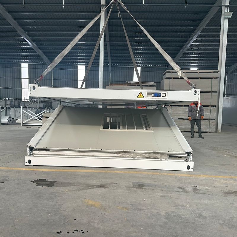 Instalação rápida Pronto feito 20ft 30ft 40ft aço vidro lã painel de sanduíche casa de contêiner dobrável com porta de segurança