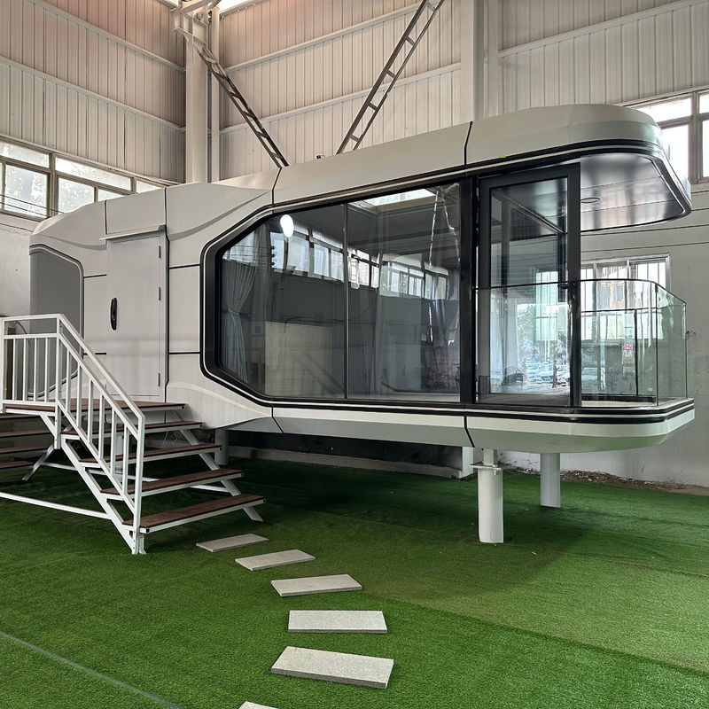 Modular Luxury Prefab Steel Smart Space Capsule Home 30-40 Anos Vida útil Decoração de interiores personalizada para hotel ao ar livre