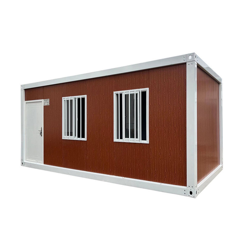 Estilo de Design Moderno 20 40 pés Painel Sandwich de aço de grãos de madeira Casa de contêineres desmontável com layout personalizado