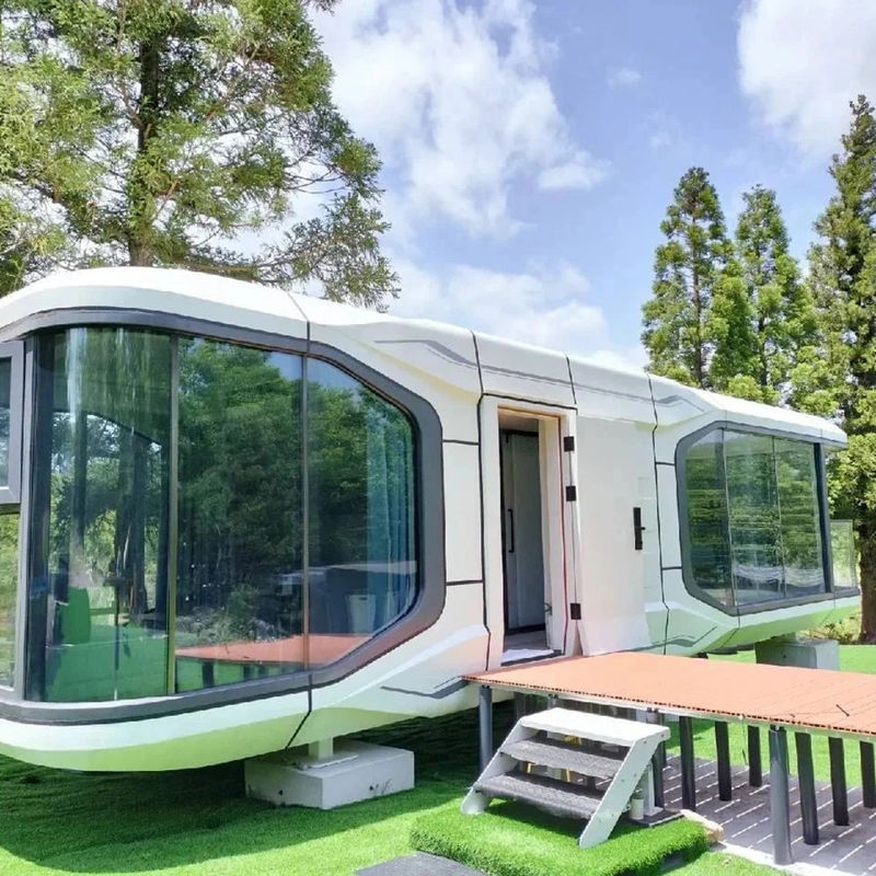 Área de estar exterior fácil de instalar Mini Space Capsule Hotel Luxury Eco Friendly Soundproofing Espaço de vida com janela de alumínio