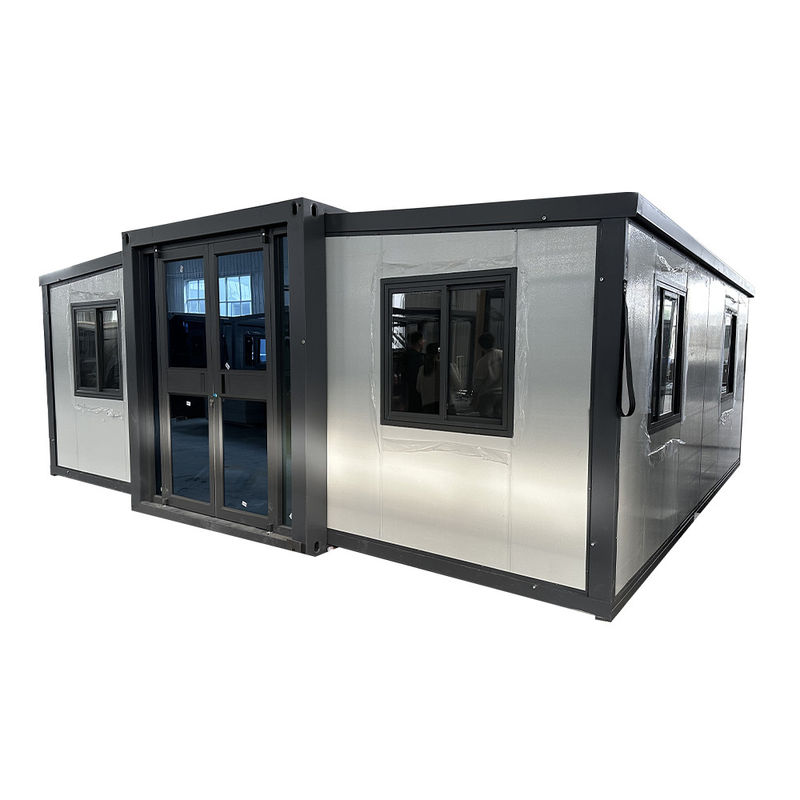 Casa de contêiner portátil com estilo de design moderno e painel de parede de lã de vidro galvanizado