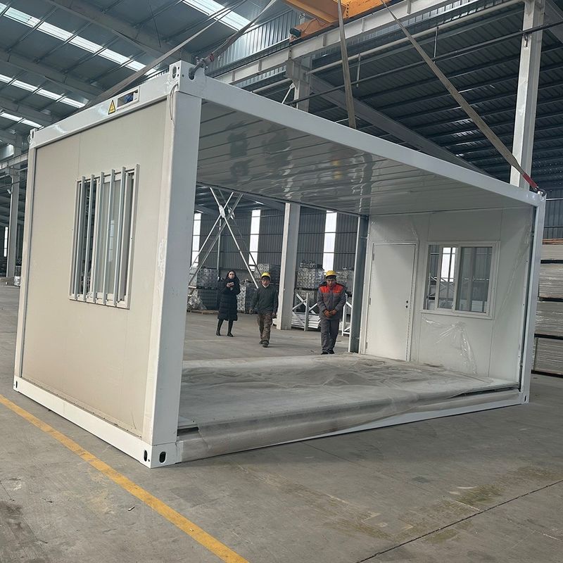Casa de contêineres dobrável pré-fabricada portátil empilhável ecológica Casa dobrável móvel com teto de painel sanduíche EPS