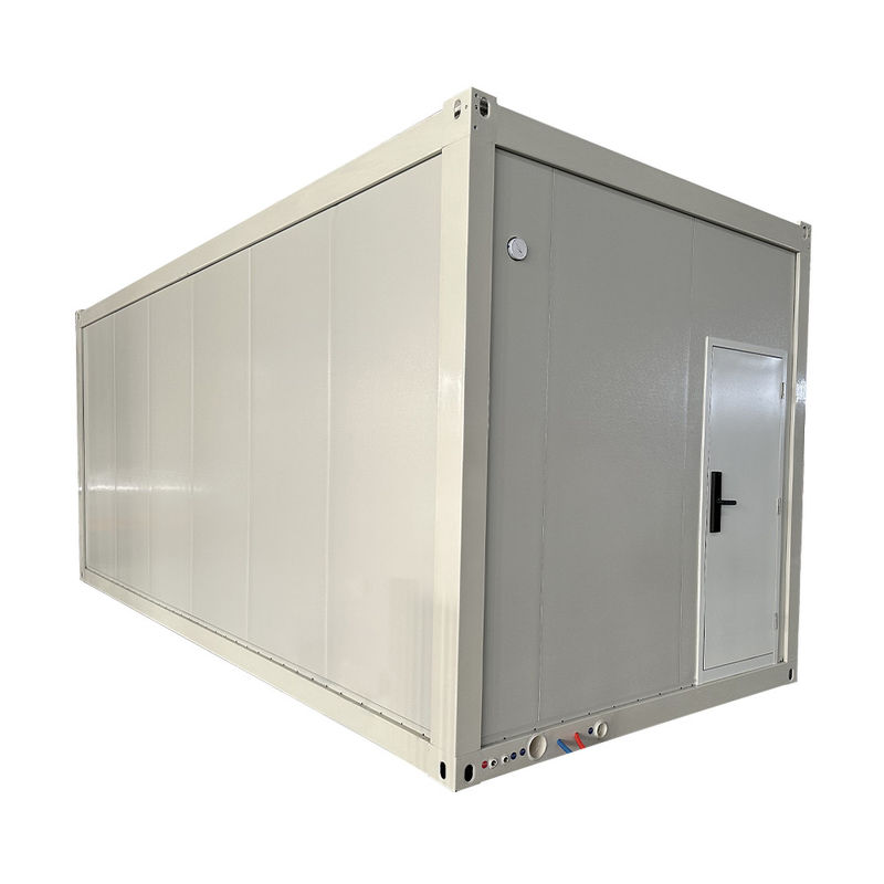 Casa de contêineres de transporte modificada de design quadrado para escritório Impermeável Incendio Prefabricado Casas de estrutura de aço